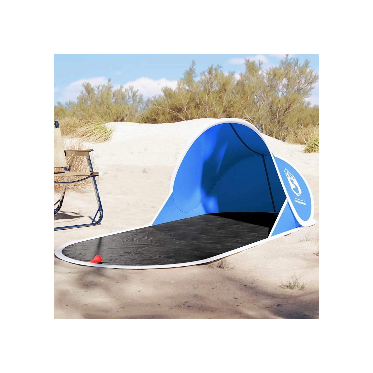 Tente de plage bleu azuré escamotable imperméable