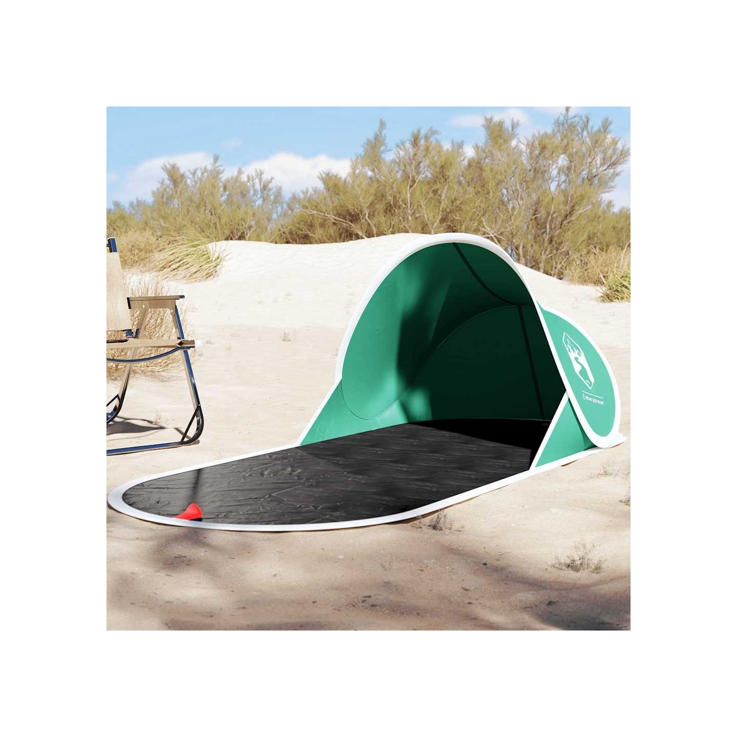 Tente de plage vert d'eau escamotable imperméable