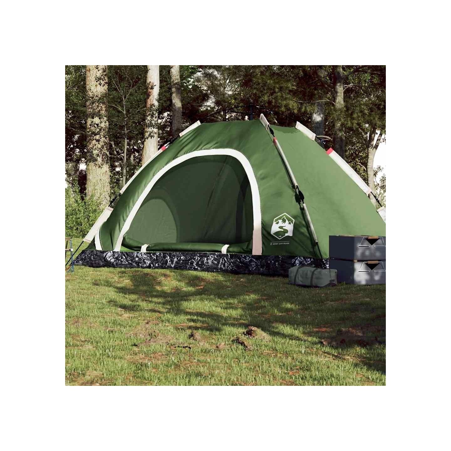 Tente de camping 5 personnes vert libération rapide