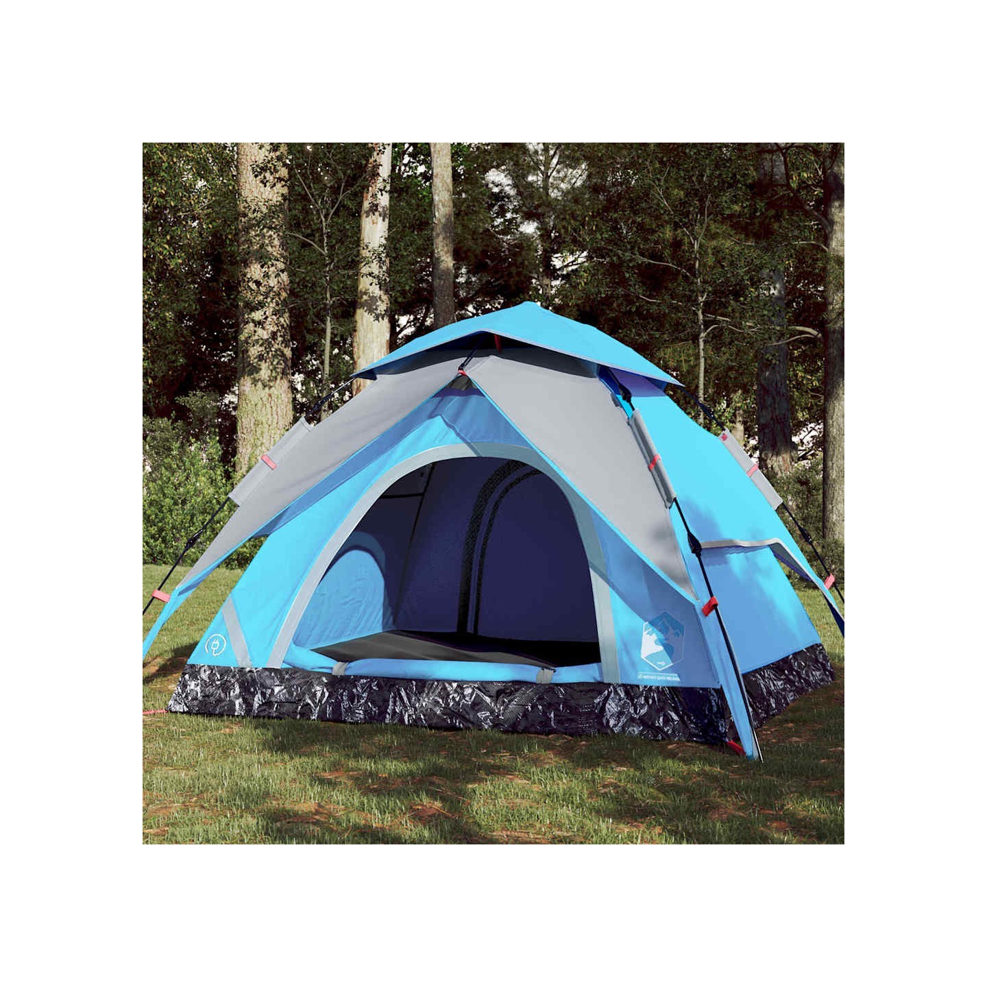 Tente de camping à dôme 3 personnes bleu libération rapide