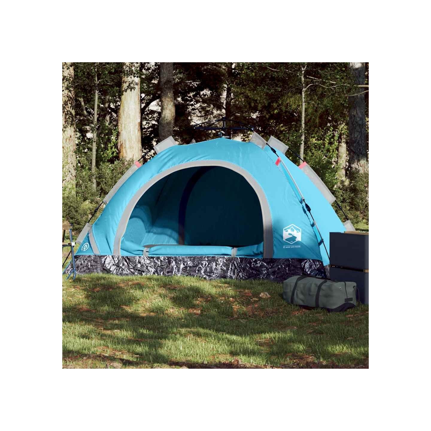 Tente de camping 2 personnes bleu libération rapide