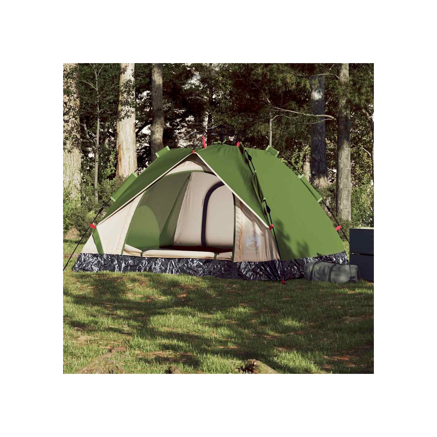 Tente de camping à dôme 3 personnes vert libération rapide