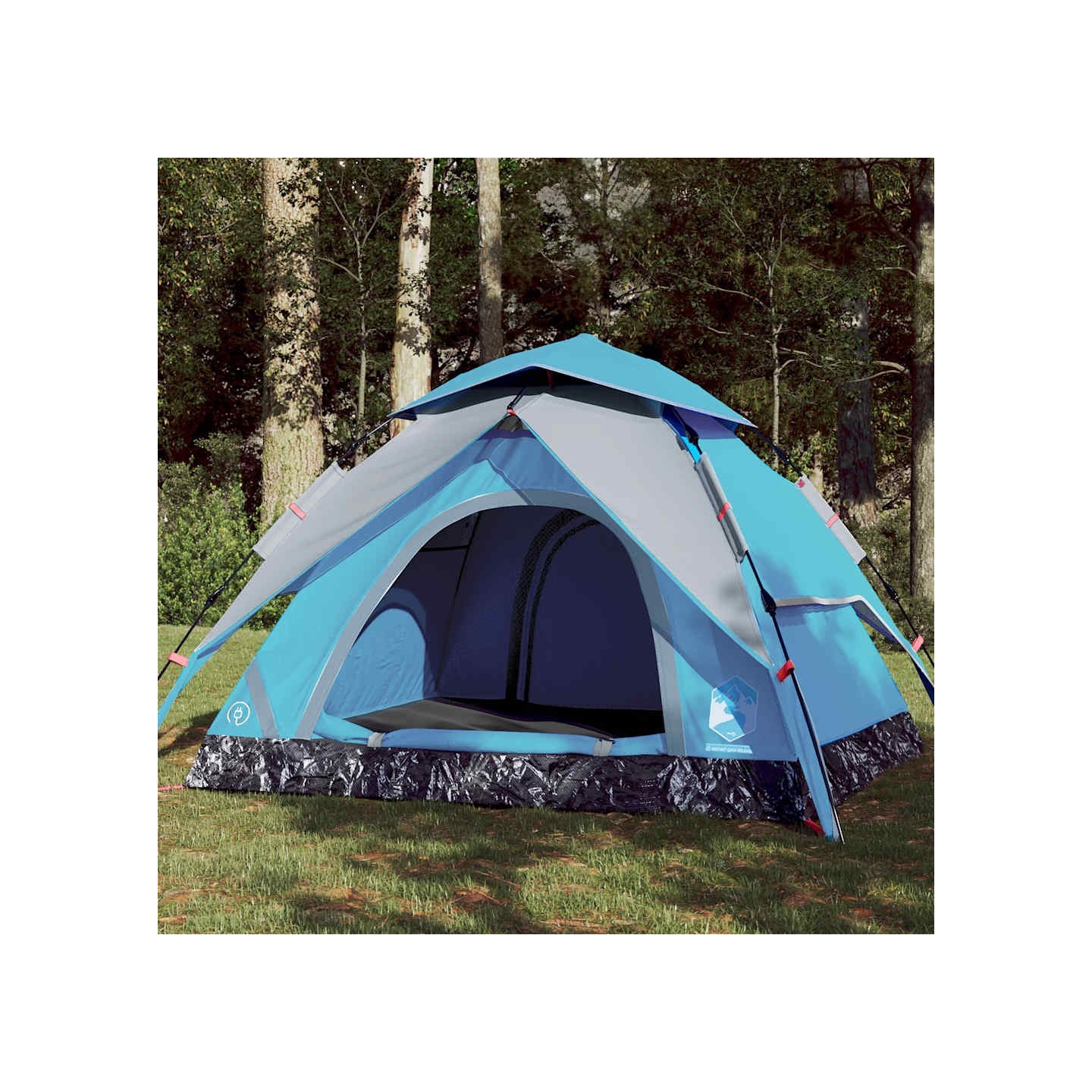 Tente de camping à dôme 4 personnes bleu libération rapide