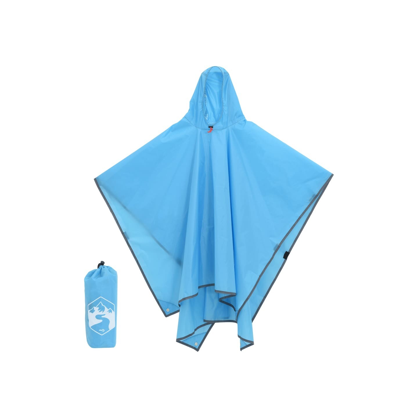 Poncho de pluie avec capuche design 2 en 1 bleu 223x145 cm