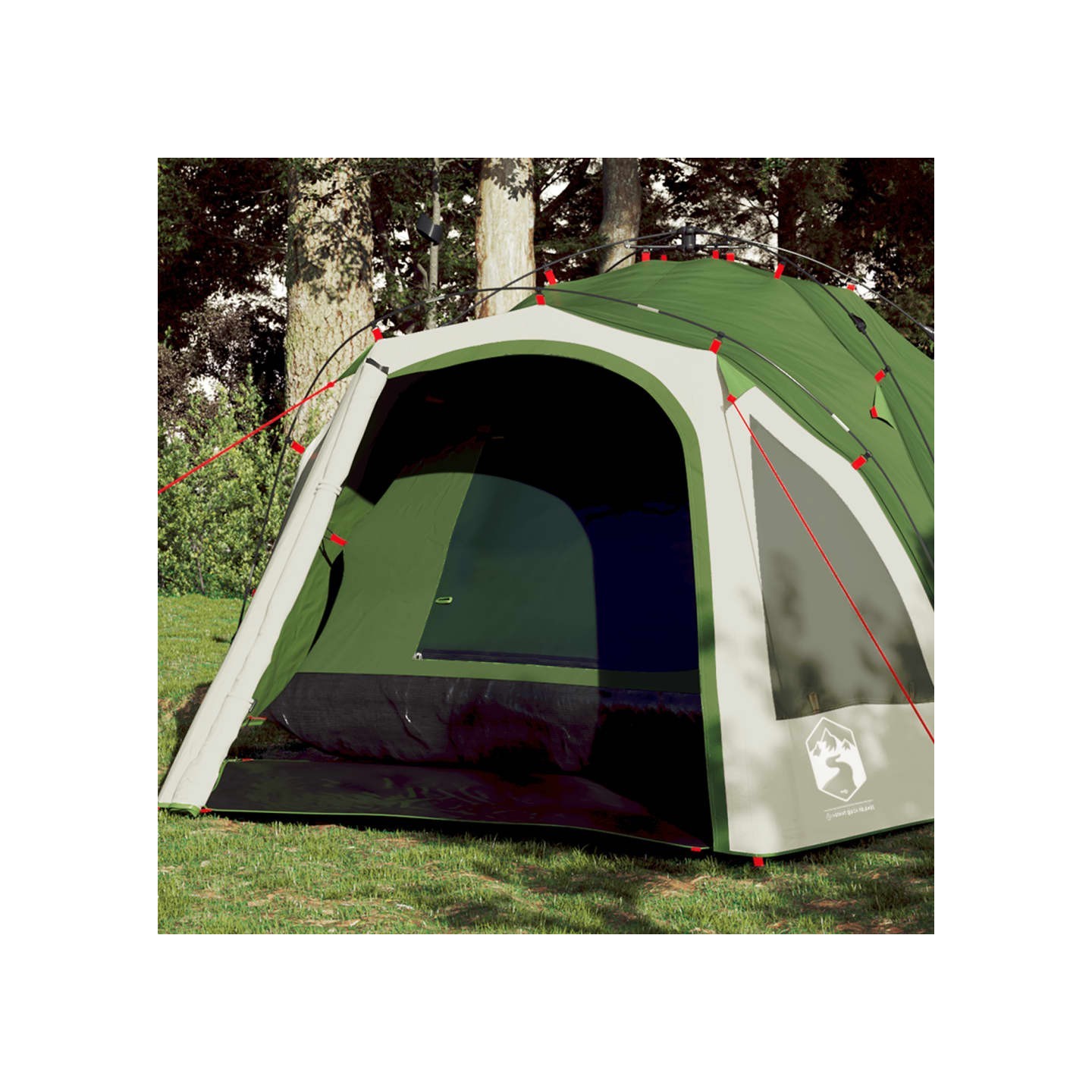 Tente de camping à dôme 3 personnes vert libération rapide