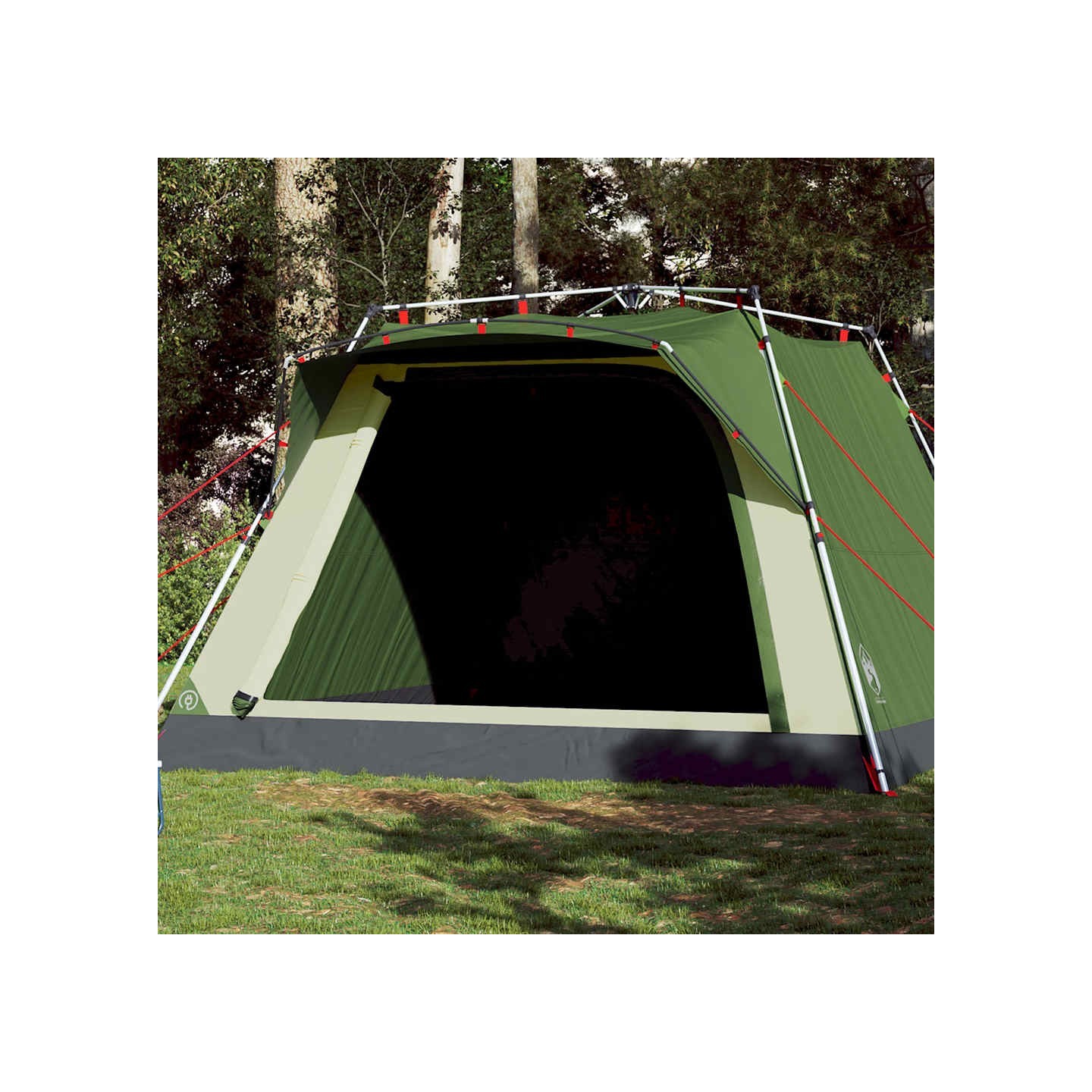 Tente de camping cabine 4 personnes vert libération rapide