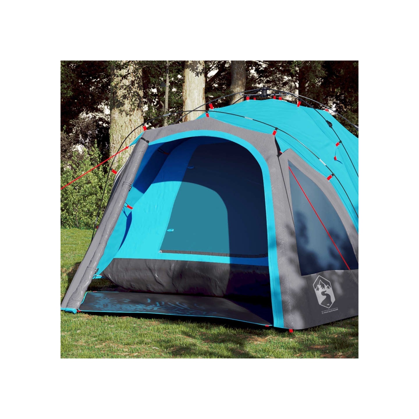 Tente de camping à dôme 3 personnes bleu libération rapide