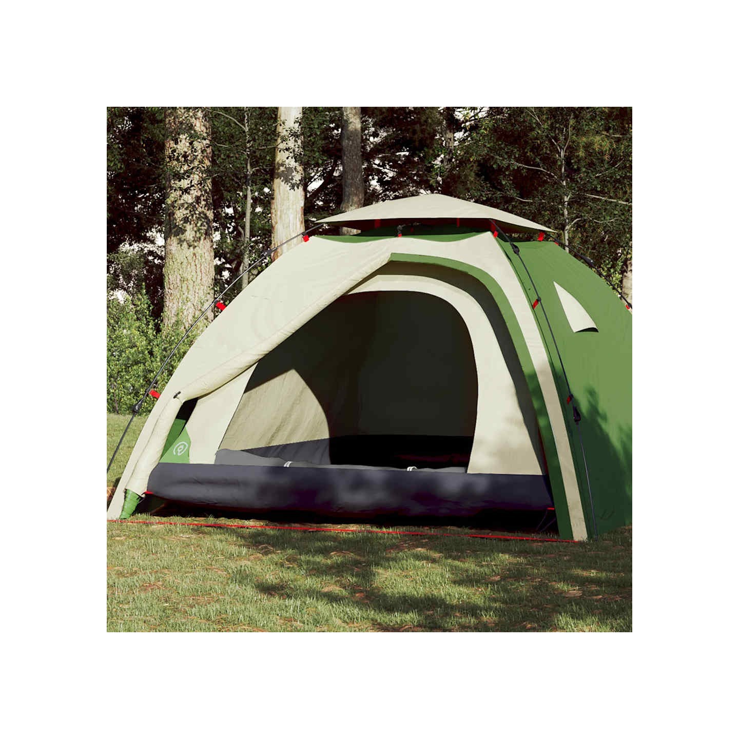Tente de camping à dôme 4 personnes vert libération rapide