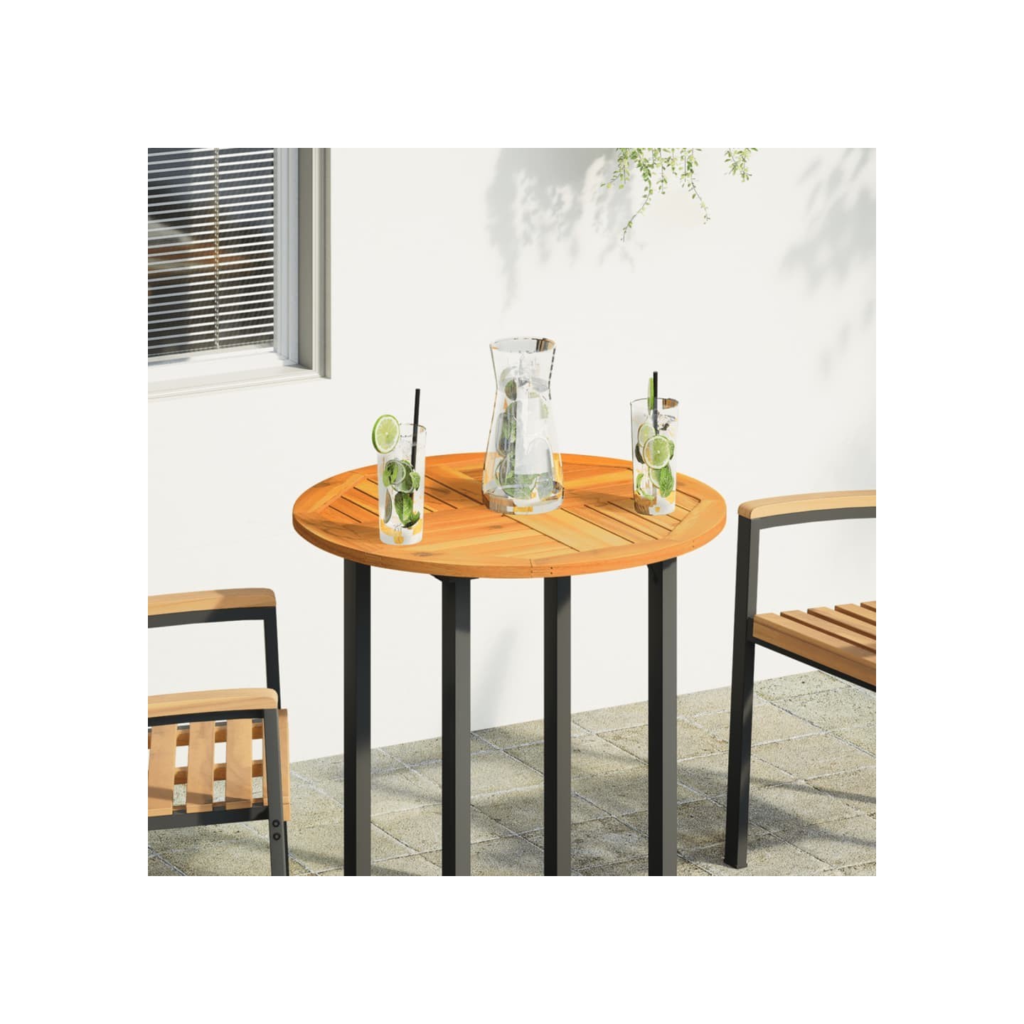 Dessus de table Ø70x2 cm rond bois massif d'acacia