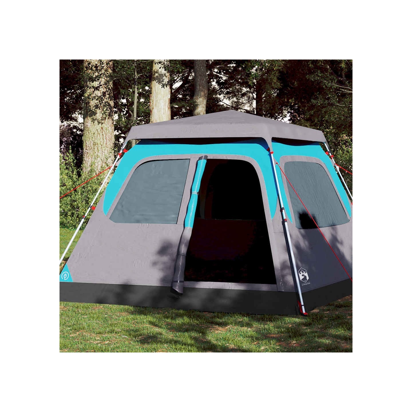 Tente de camping à dôme 4 personnes bleu libération rapide