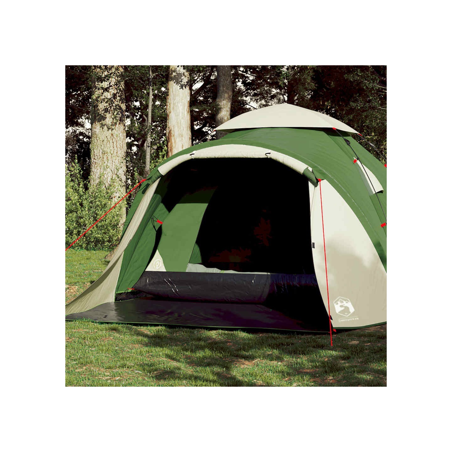 Tente de camping à dôme 3 personnes vert libération rapide