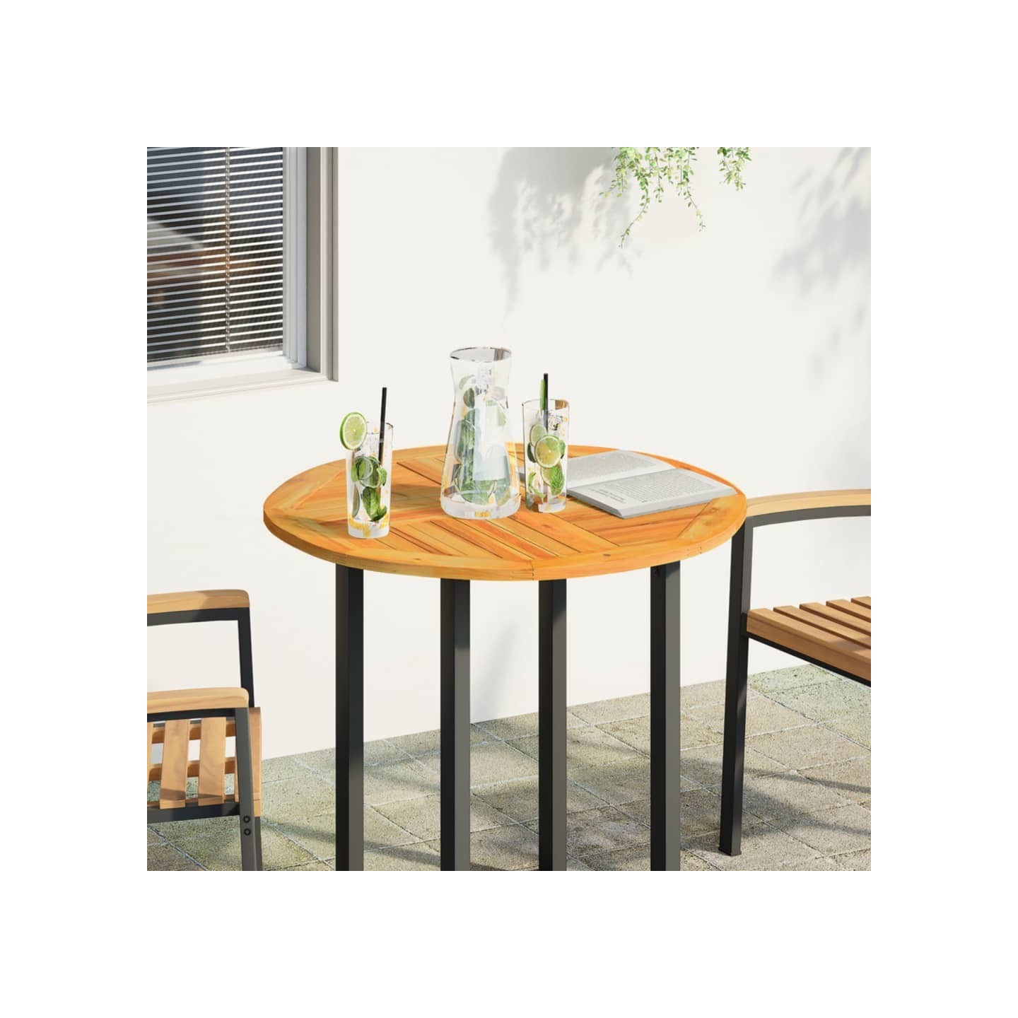 Dessus de table Ø80x2,2 cm rond bois massif d'acacia