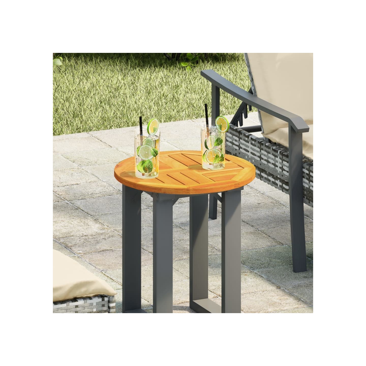 Dessus de table Ø40x2 cm rond bois massif d'acacia
