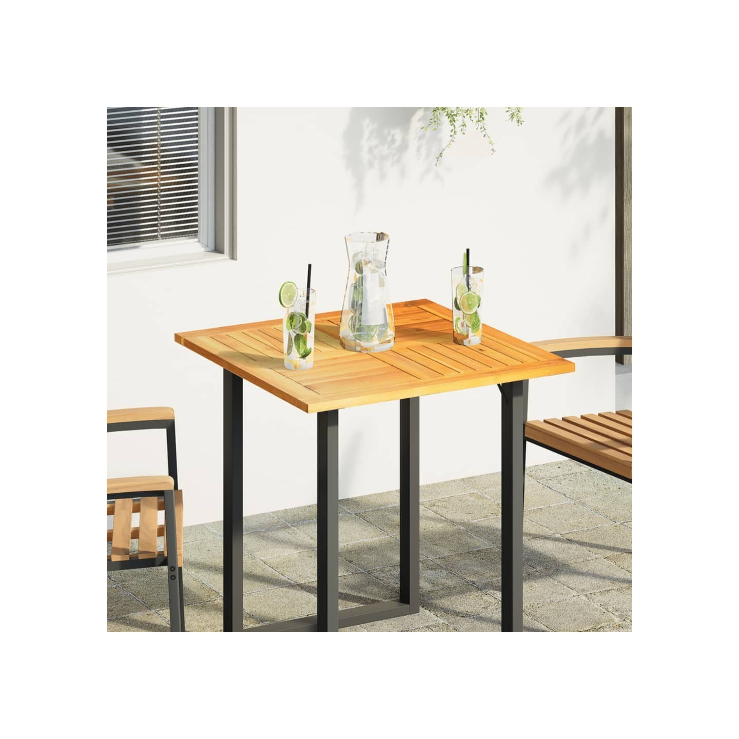 Dessus de table 70x70x2 cm carré bois massif d'acacia