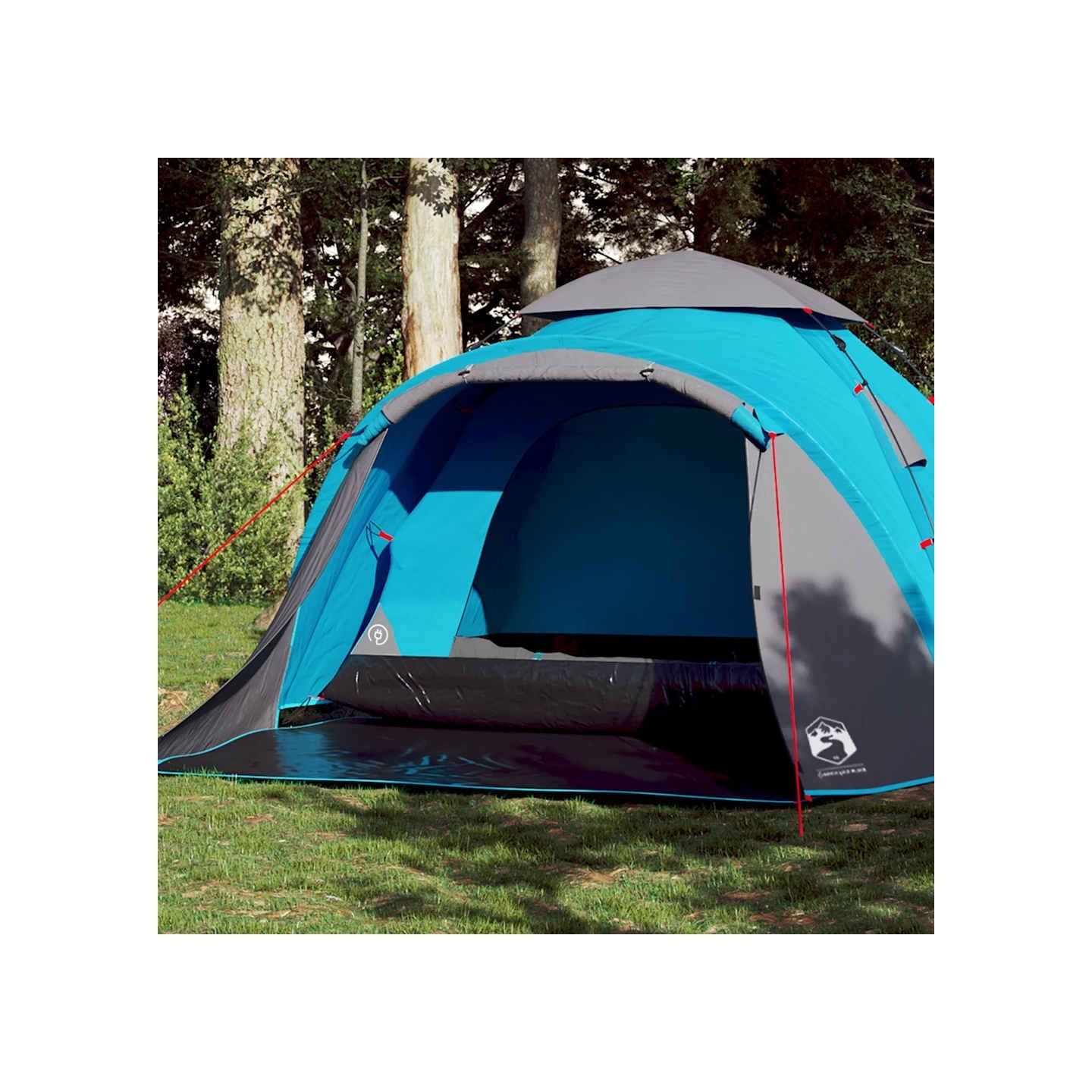 Tente de camping à dôme 3 personnes bleu libération rapide