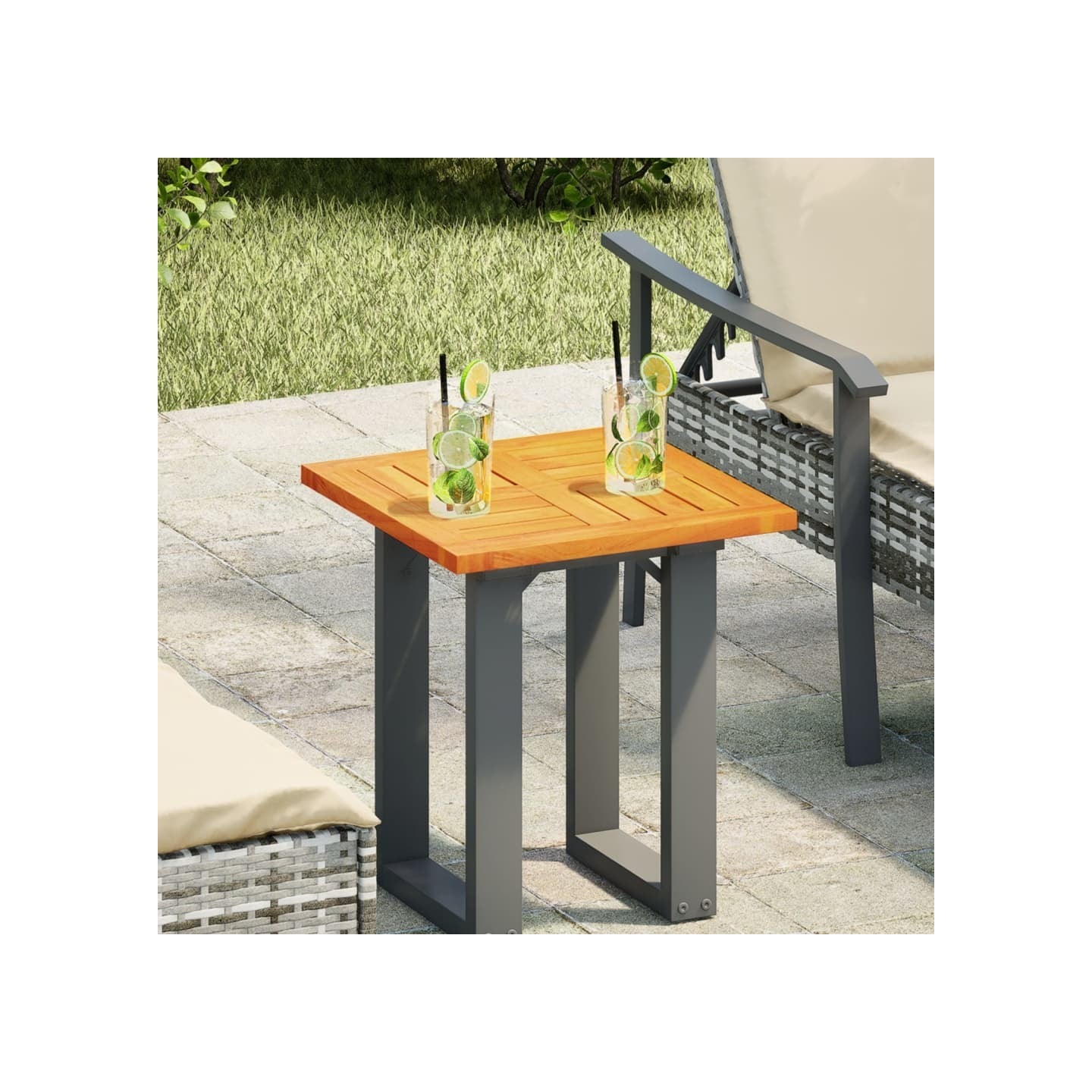 Dessus de table 40x40x2 cm carré bois massif d'acacia