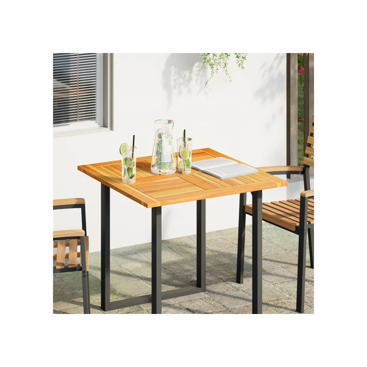 Dessus de table 80x80x2,2 cm carré bois massif d'acacia