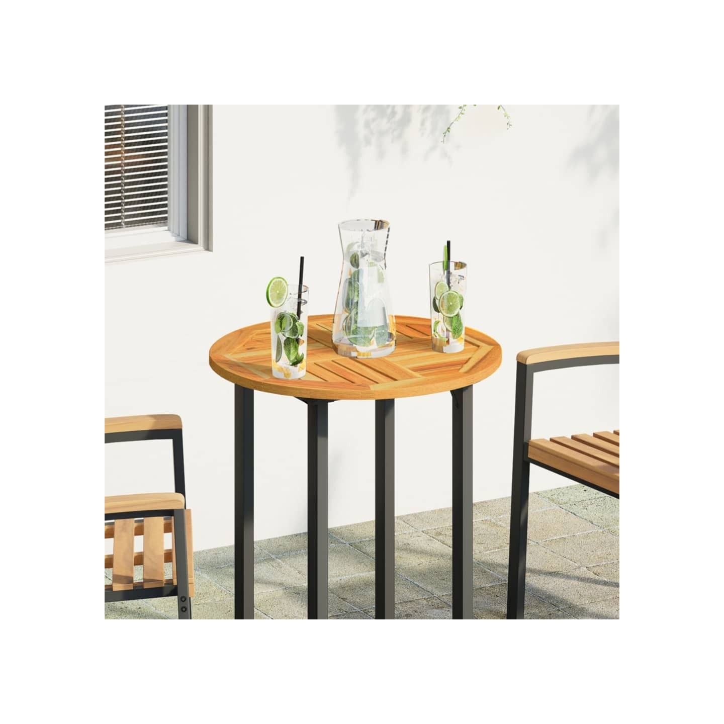 Dessus de table Ø60x2 cm rond bois massif d'acacia