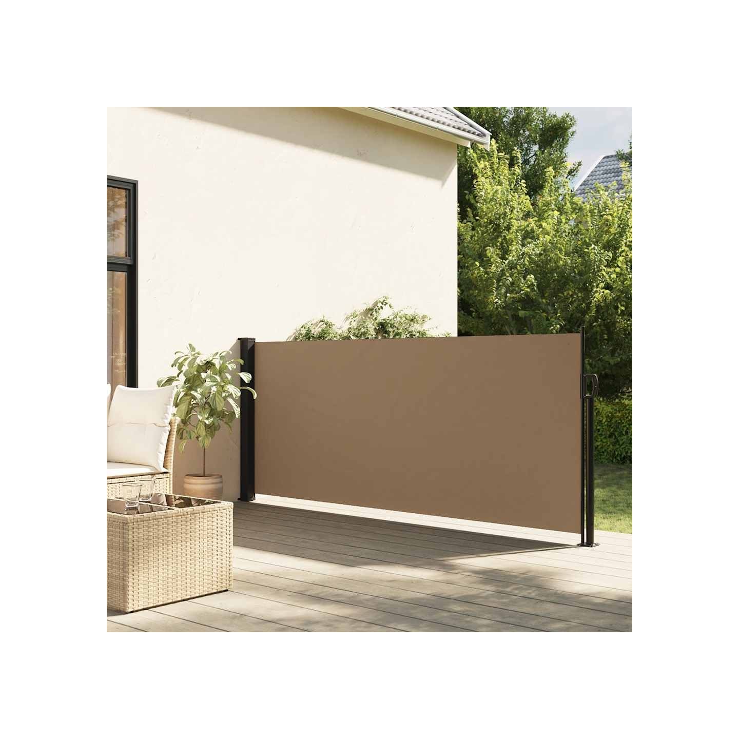 Auvent latéral rétractable taupe 100x300 cm