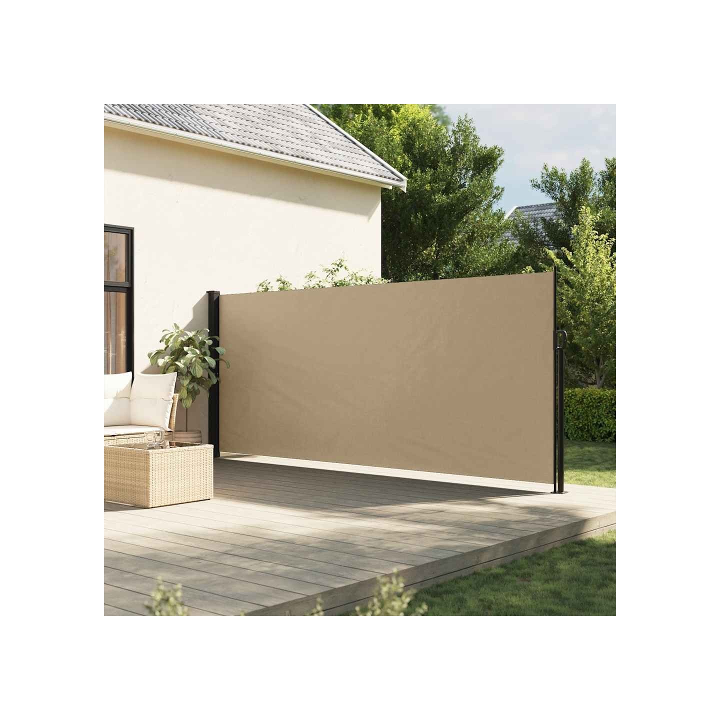 Auvent latéral rétractable beige 170x300 cm