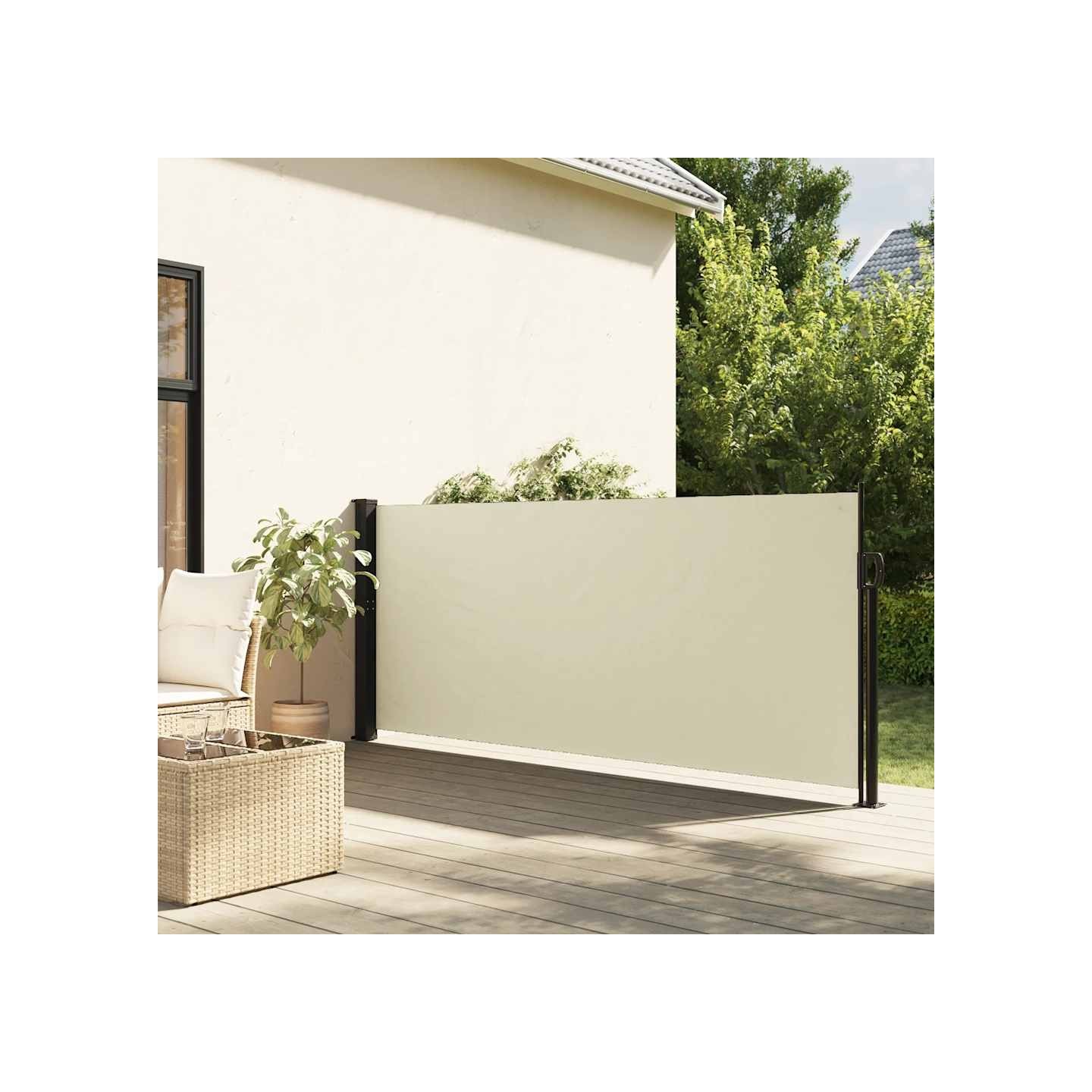 Auvent latéral rétractable crème 140x300 cm