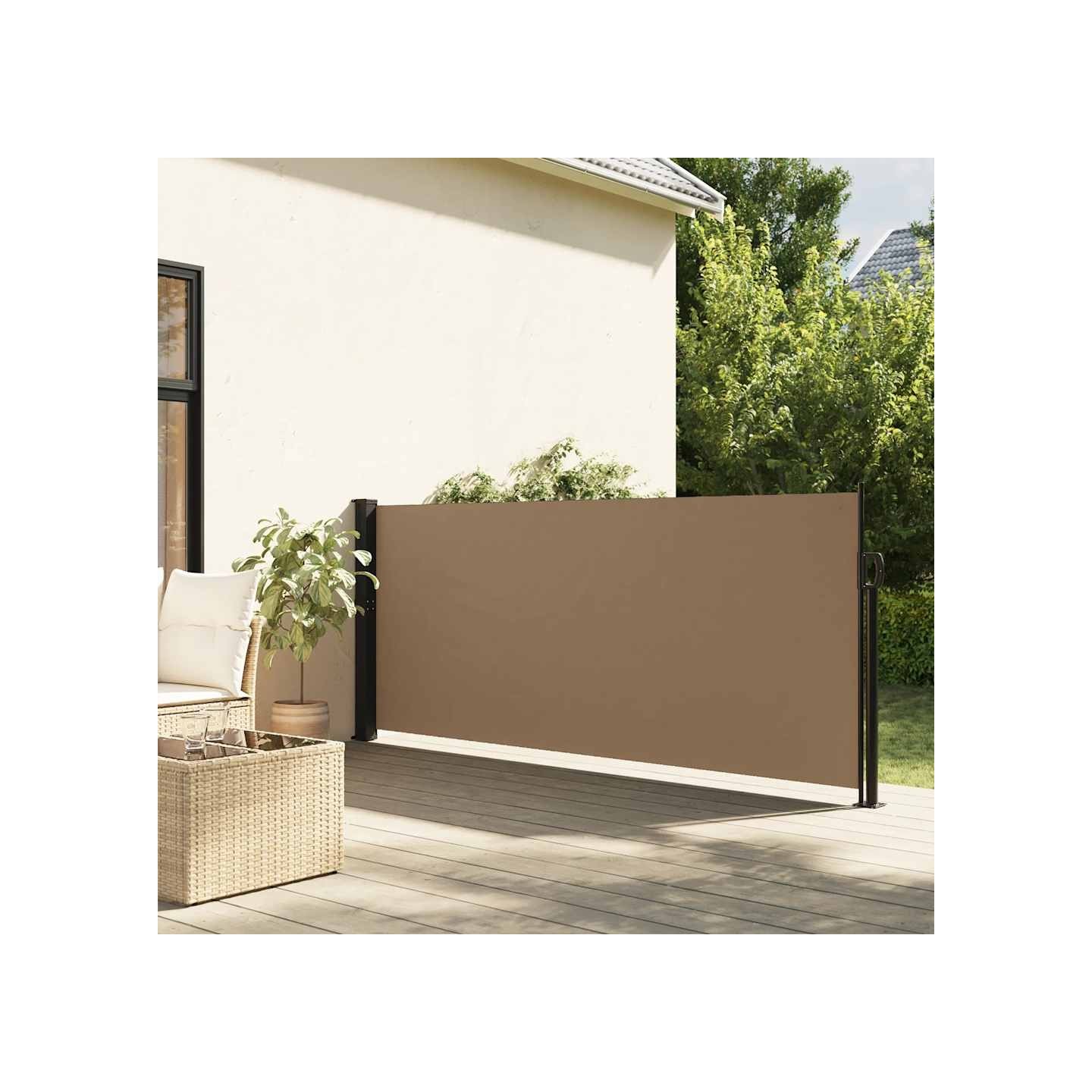Auvent latéral rétractable taupe 140x300 cm