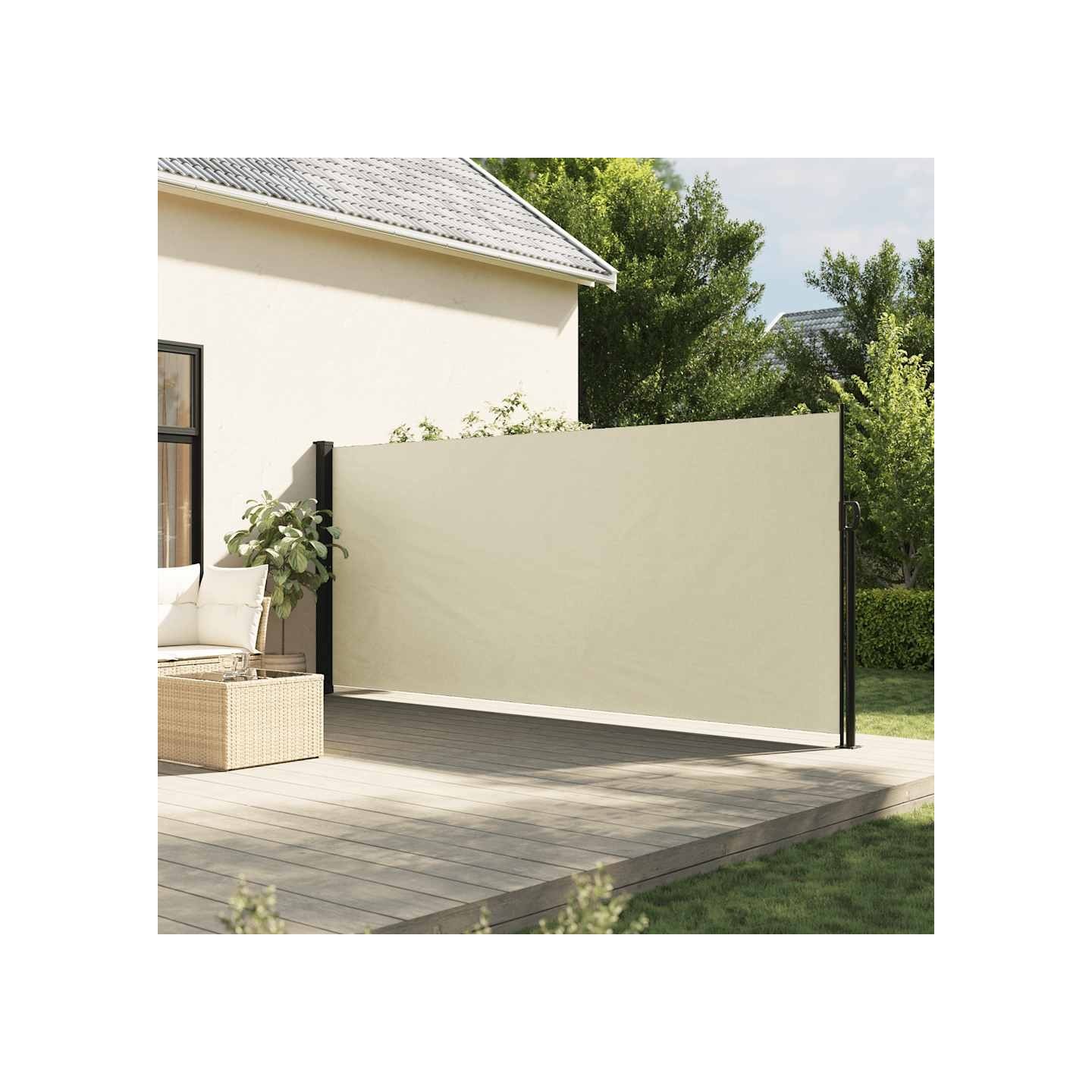 Auvent latéral rétractable crème 160x300 cm