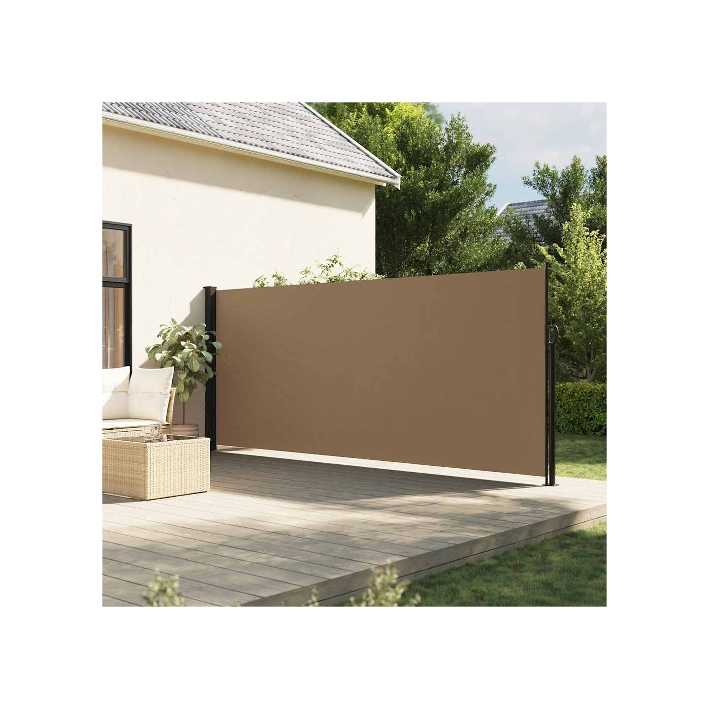 Auvent latéral rétractable taupe 160x300 cm