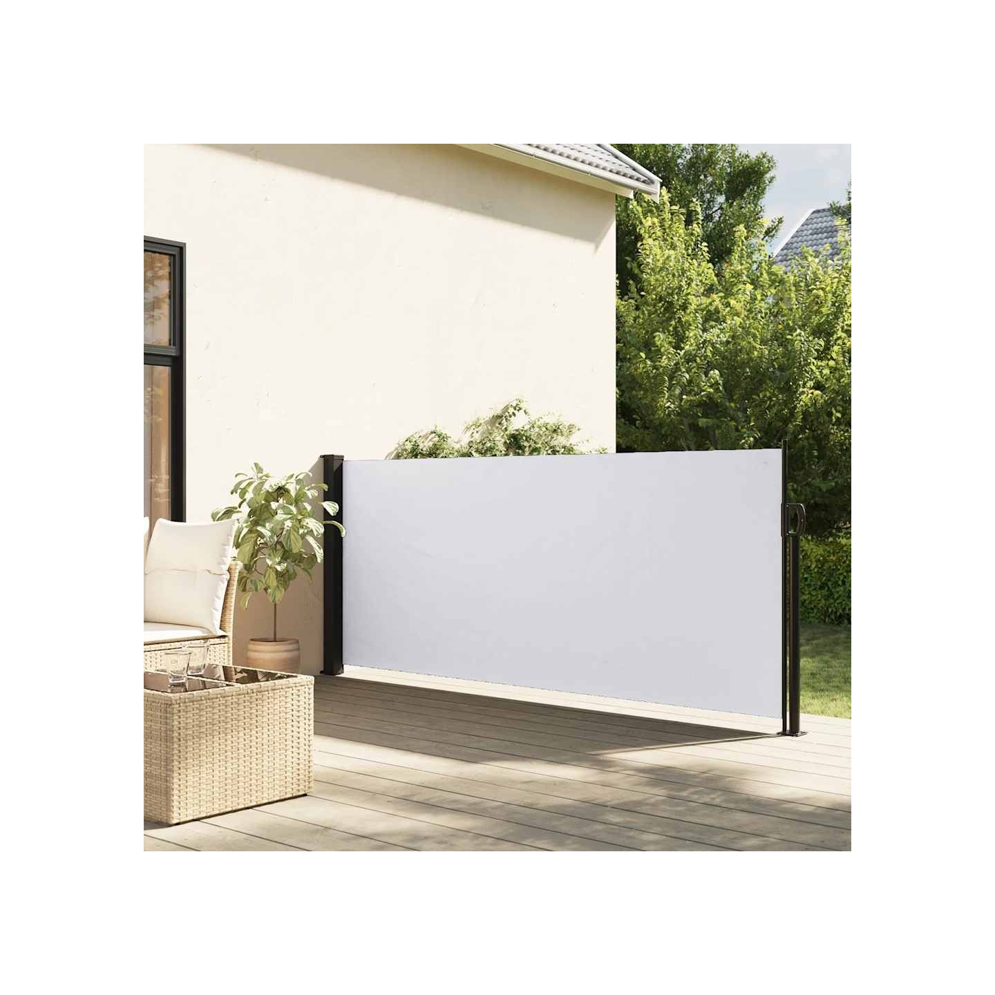 Auvent latéral rétractable blanc 120x500 cm