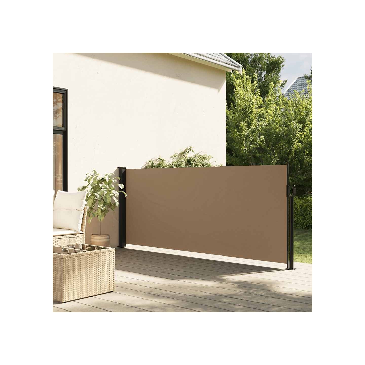 Auvent latéral rétractable taupe 120x500 cm