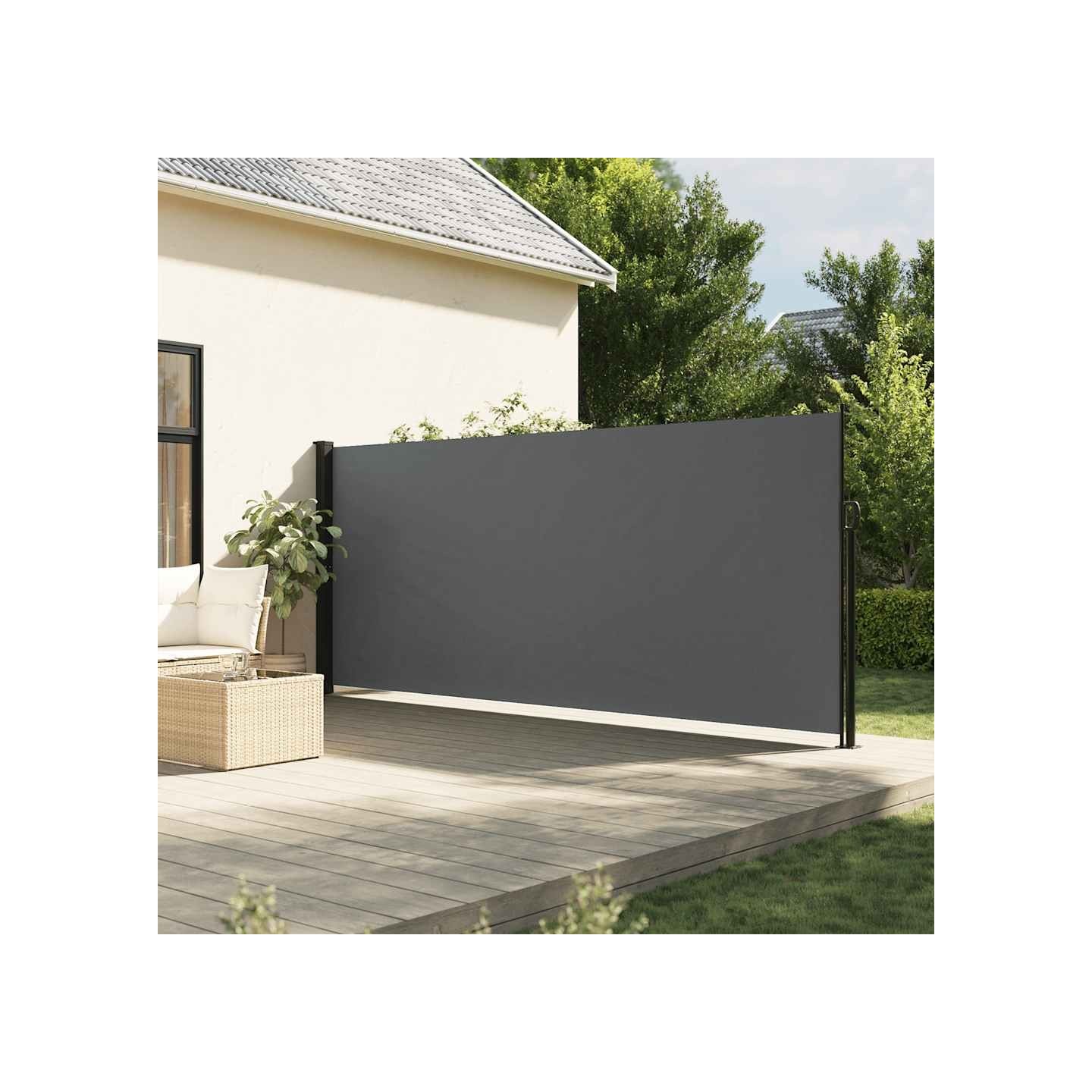 Auvent latéral rétractable anthracite 160x500 cm