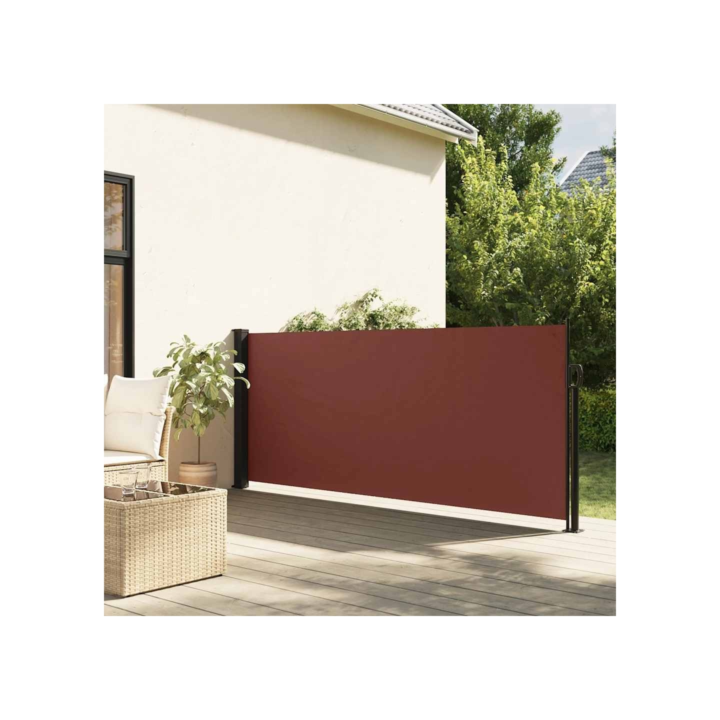 Auvent latéral rétractable marron 120x600 cm
