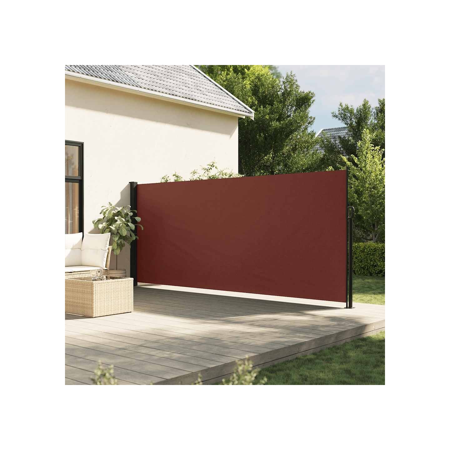 Auvent latéral rétractable marron 160x600 cm