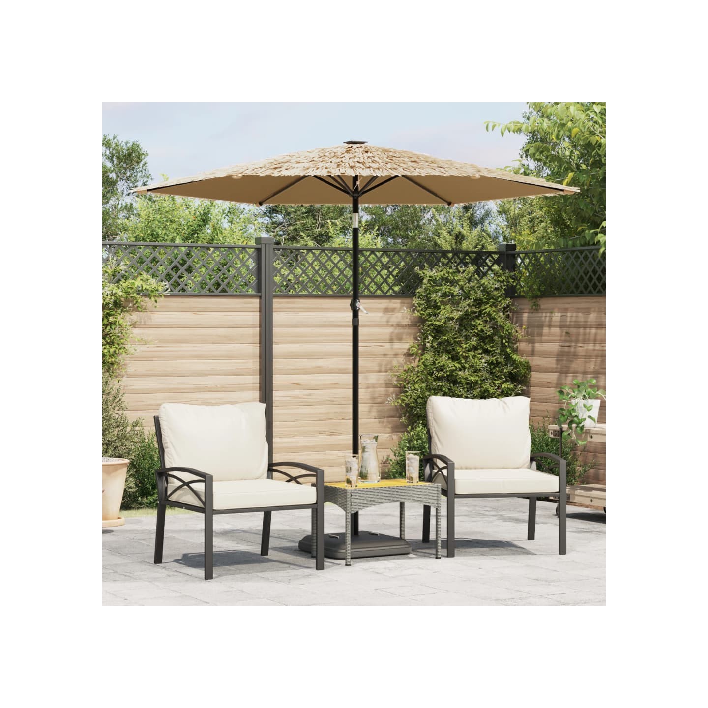 Parasol de jardin avec mât en acier marron 223x223x213 cm