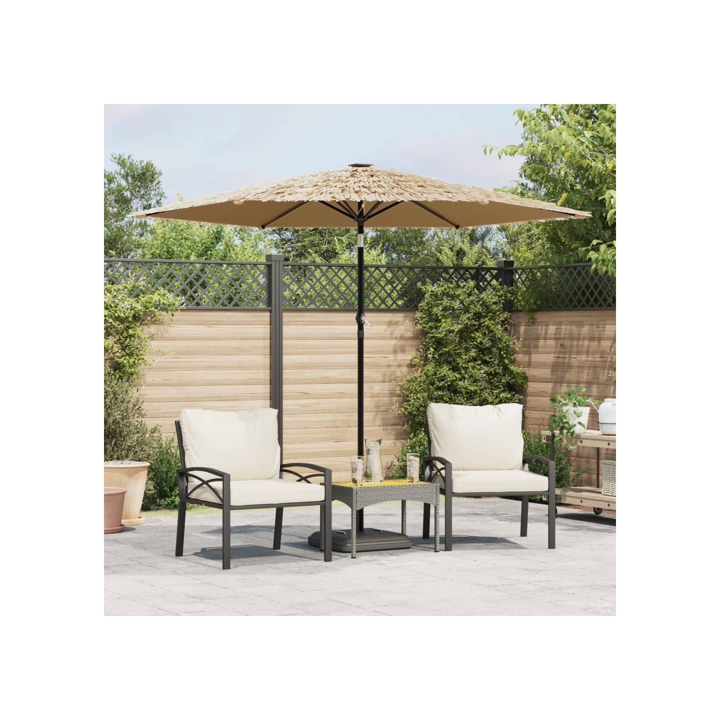 Parasol de jardin avec mât en acier marron 268x268x226 cm
