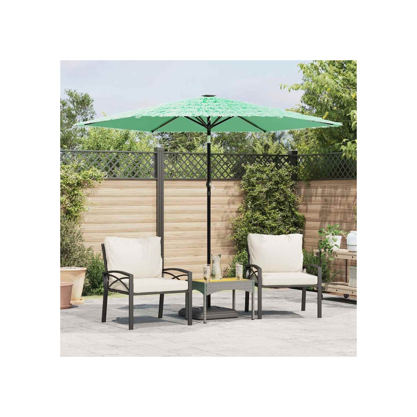 Parasol de jardin avec mât en acier vert 268x268x226 cm