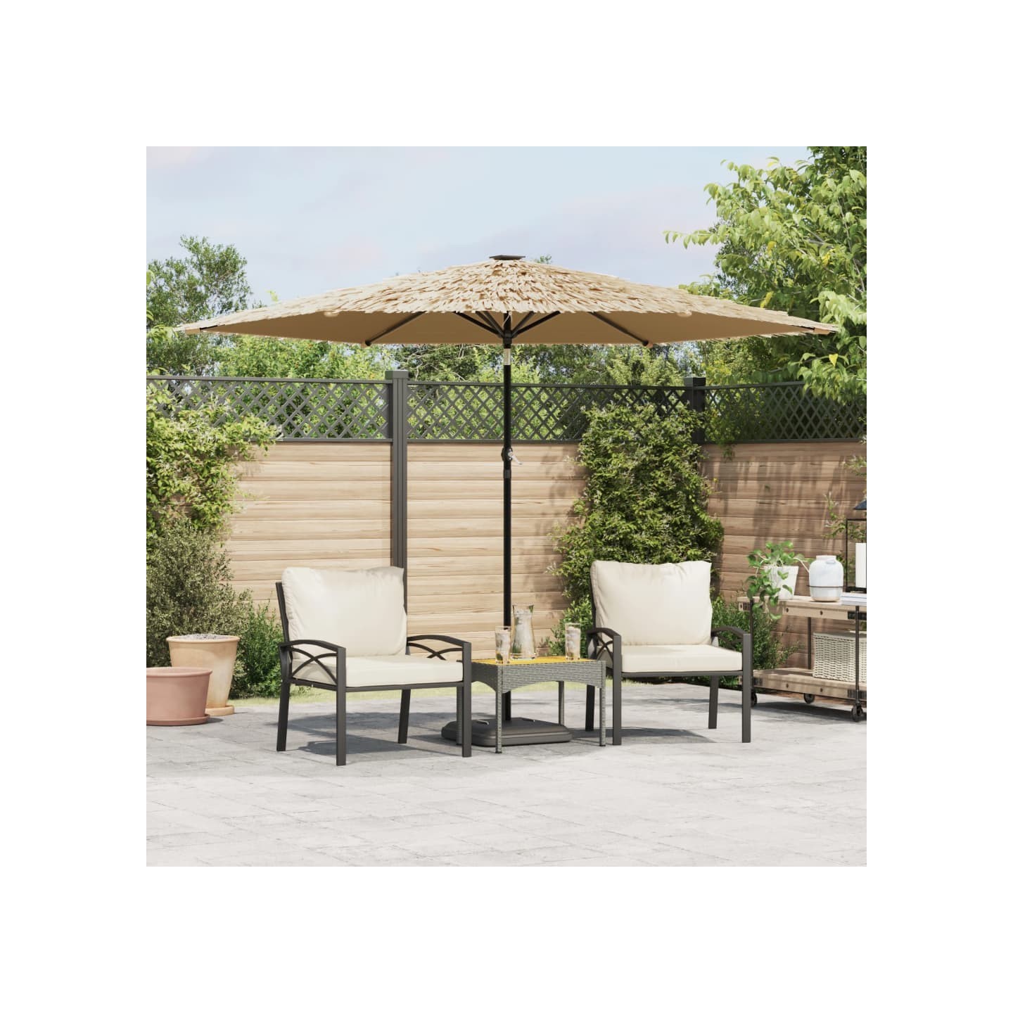 Parasol de jardin avec mât en acier marron 288x288x225 cm
