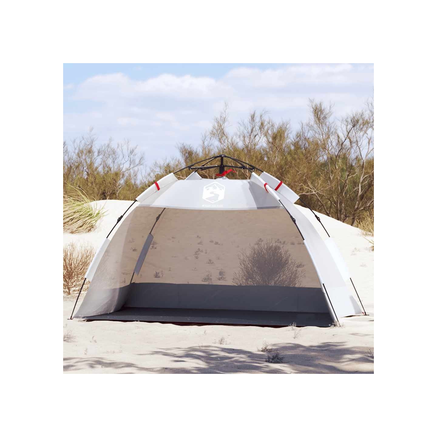 Tente de plage 2 personnes gris libération rapide imperméable