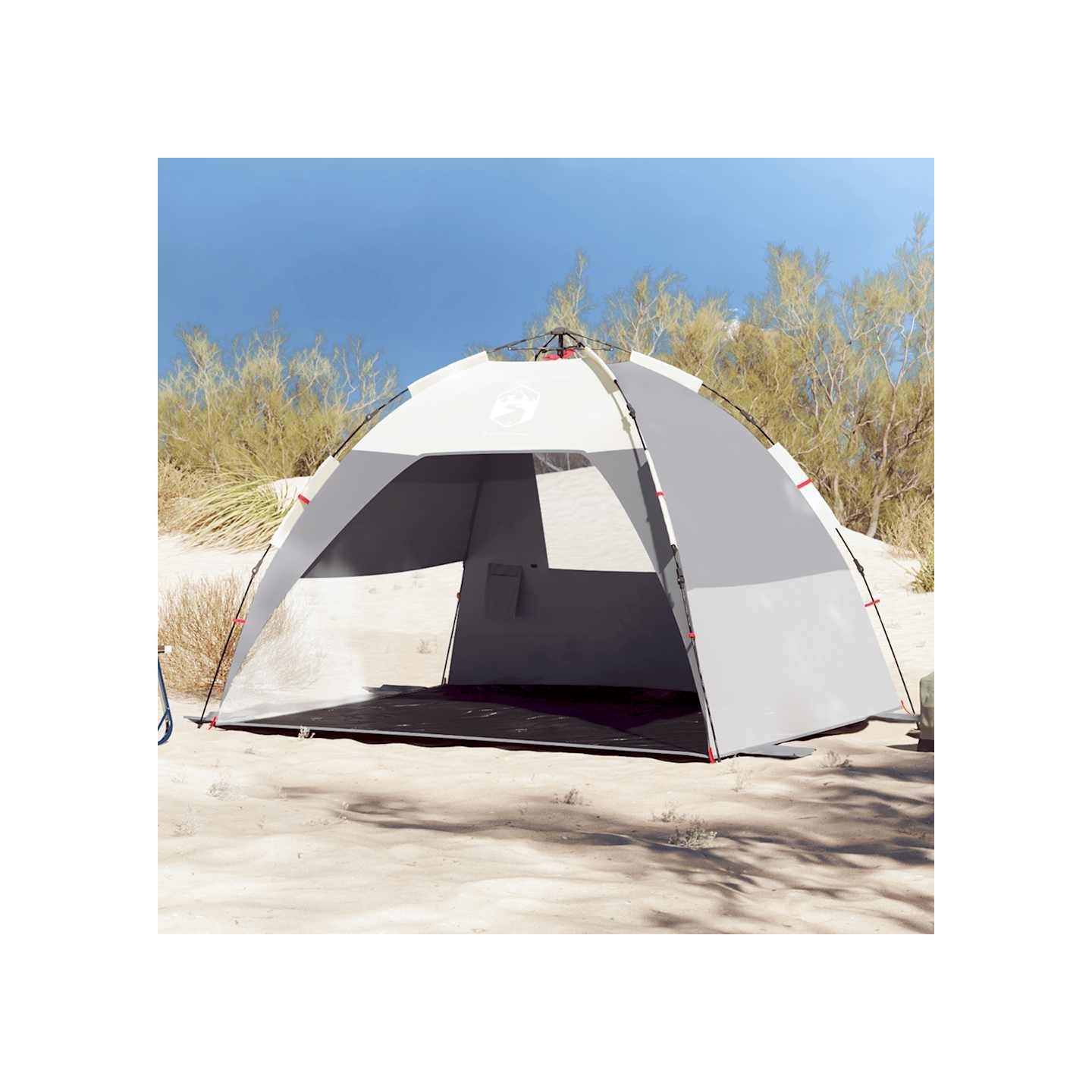 Tente de plage 2 personnes gris libération rapide imperméable