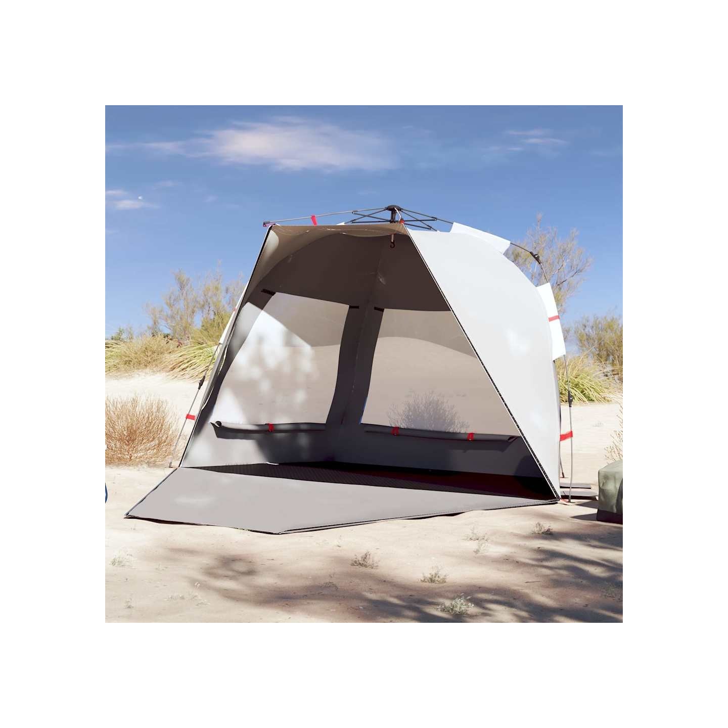 Tente de plage 3 personnes gris libération rapide imperméable