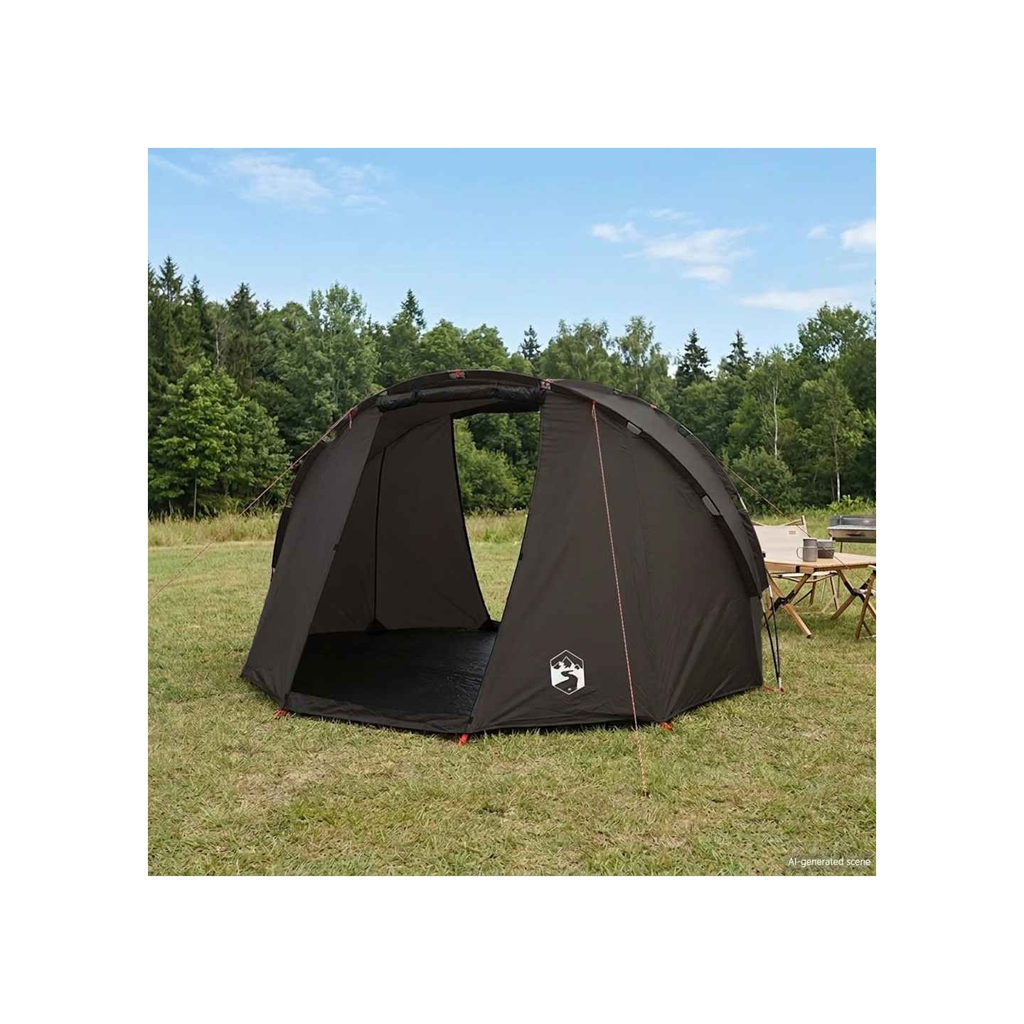 Tente de pêche 5 personnes marron imperméable
