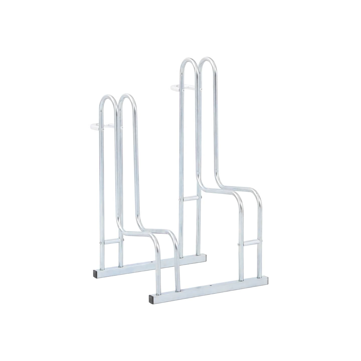 Support de vélo au sol autoportant pour 2 vélos acier galvanisé