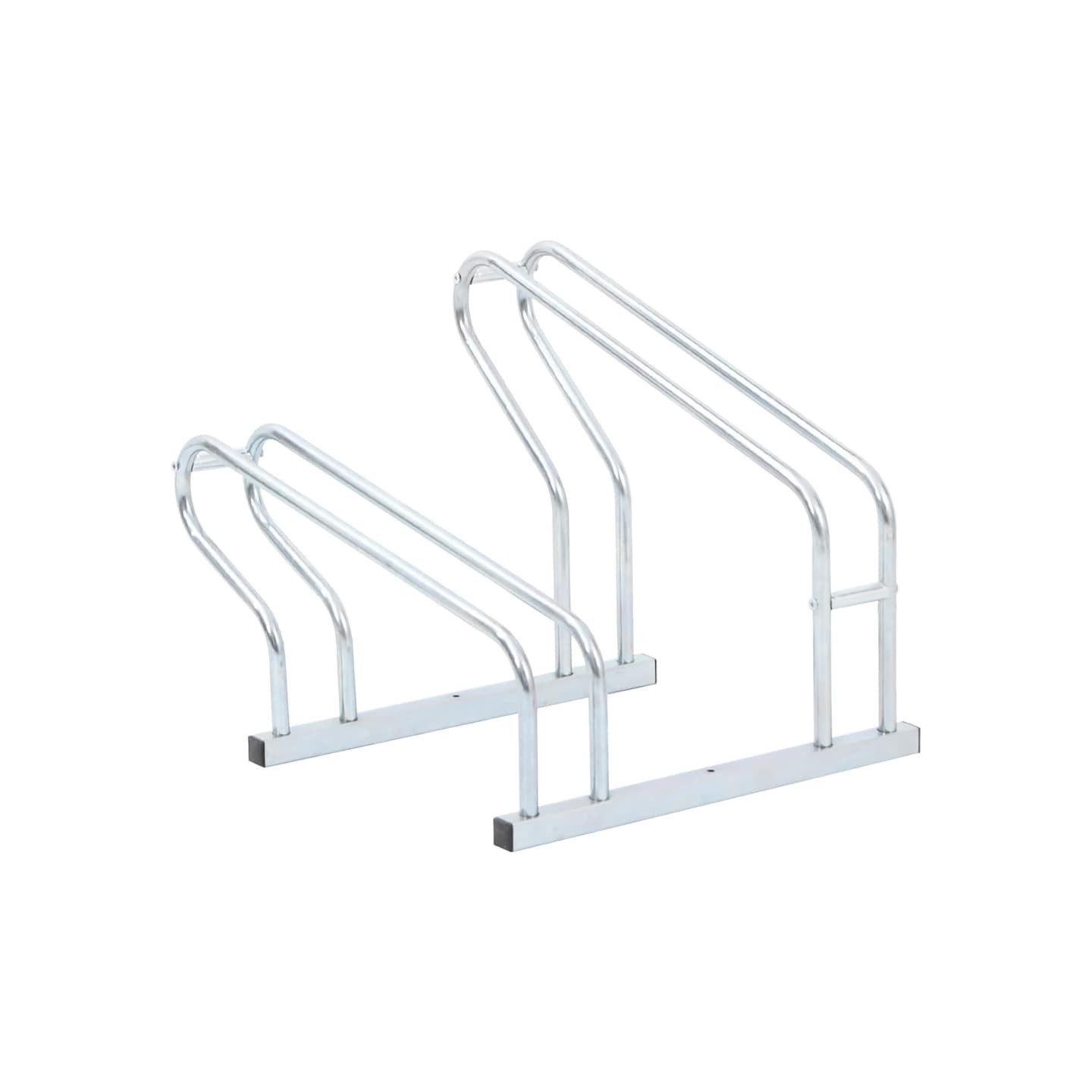 Support de vélo au sol autoportant pour 2 vélos acier galvanisé