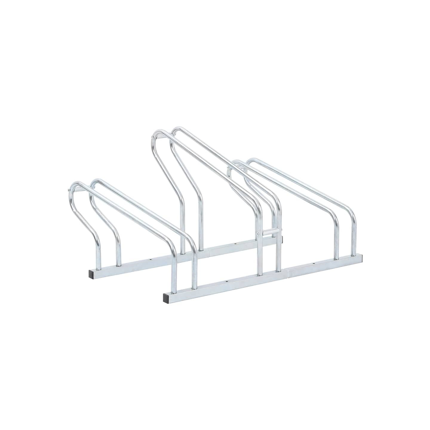 Support de vélo au sol autoportant pour 3 vélos acier galvanisé