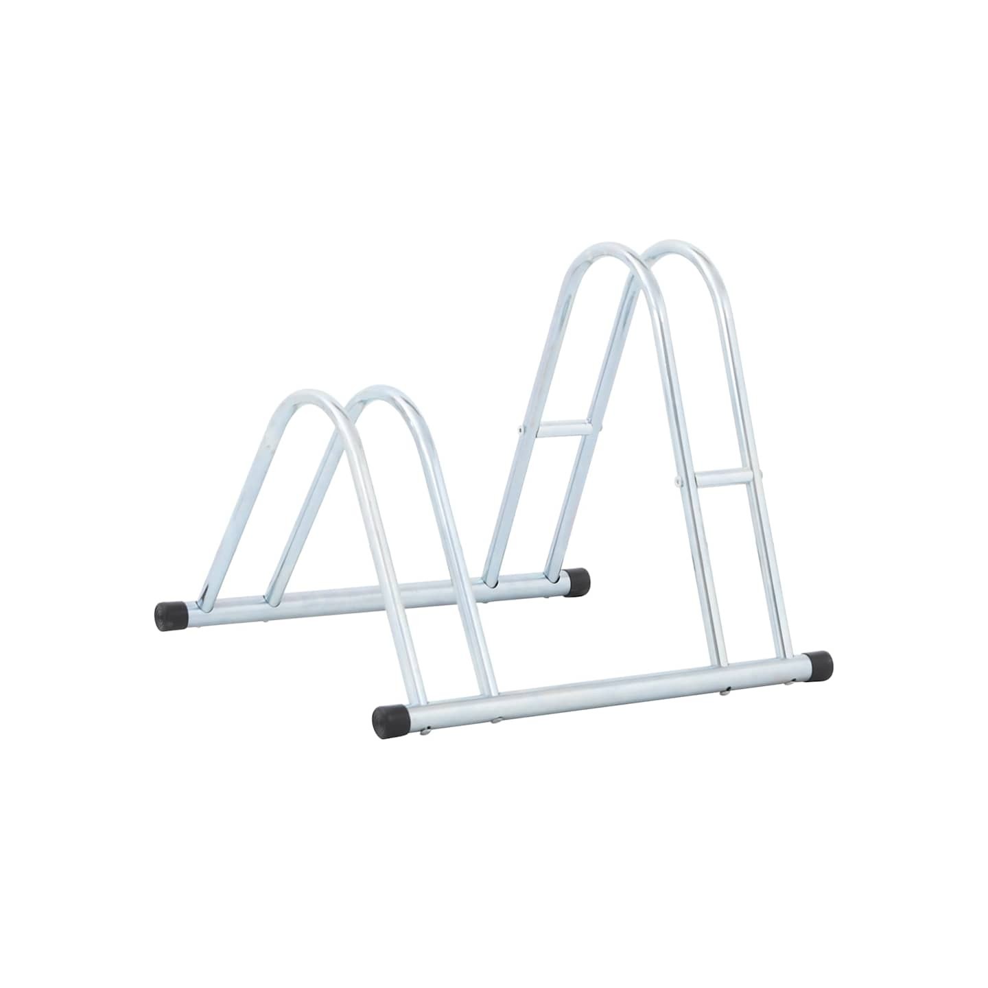 Support de vélo au sol autoportant pour 2 vélos acier galvanisé