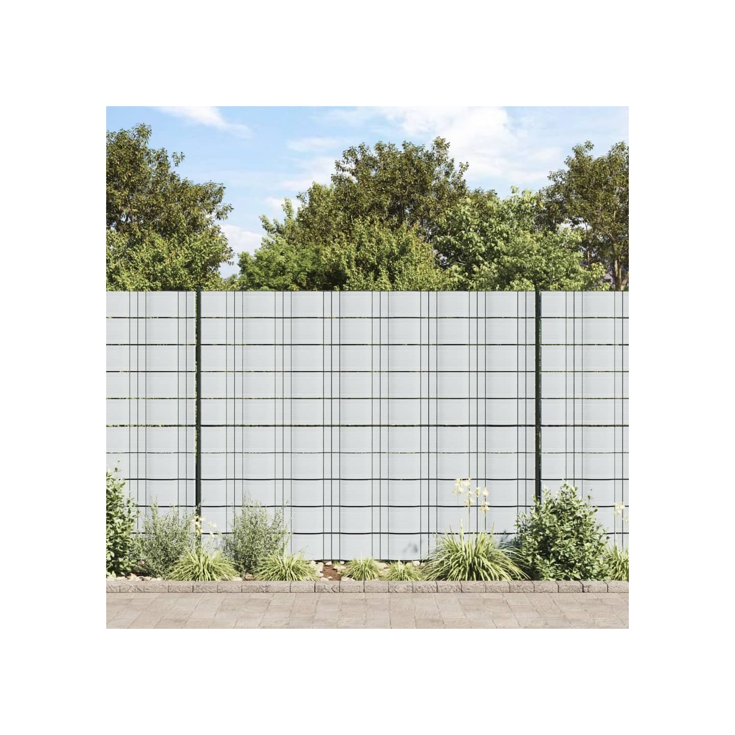 Brises-vues de jardin 10 pcs gris clair 252,5x19 cm PVC
