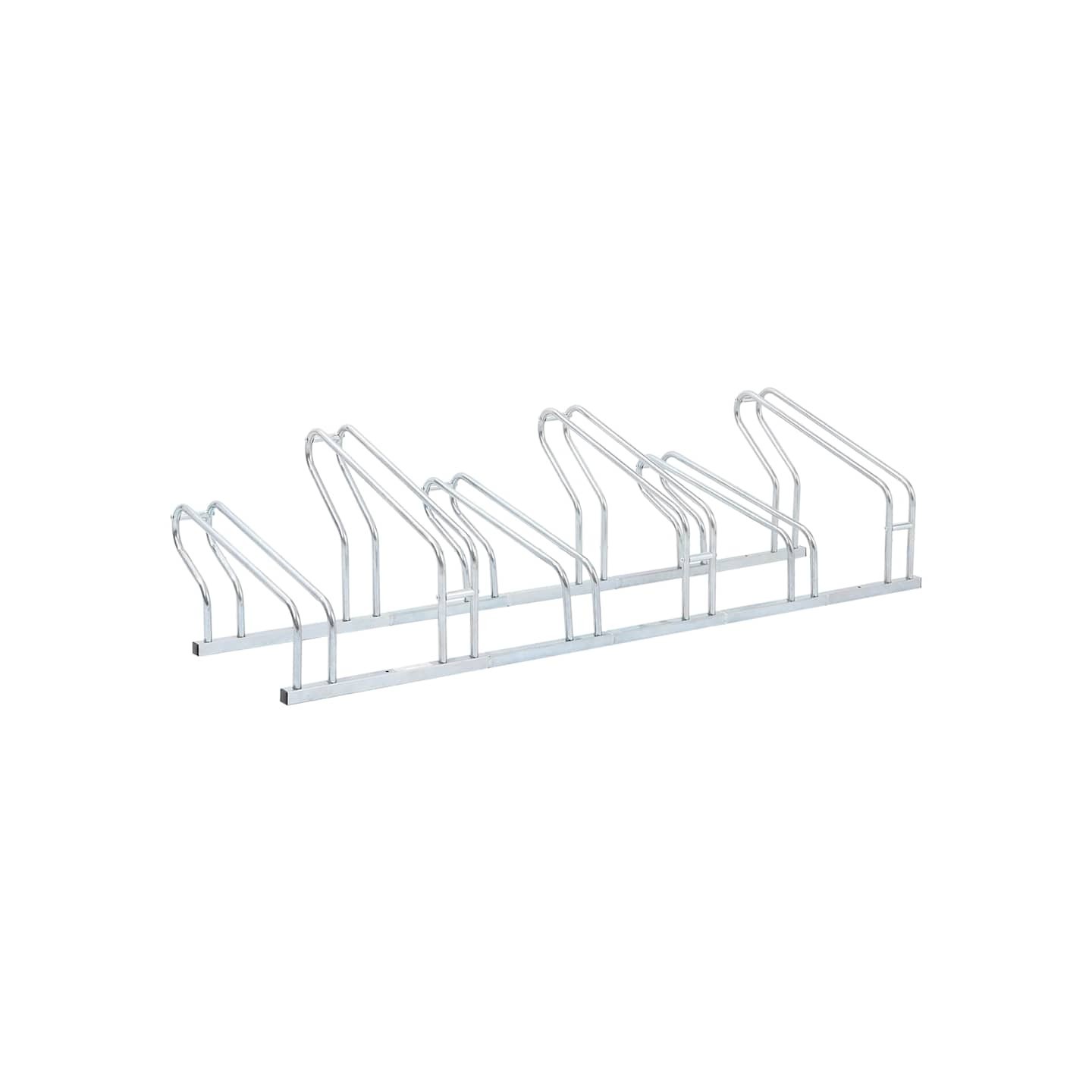 Support de vélo au sol autoportant pour 6 vélos acier galvanisé