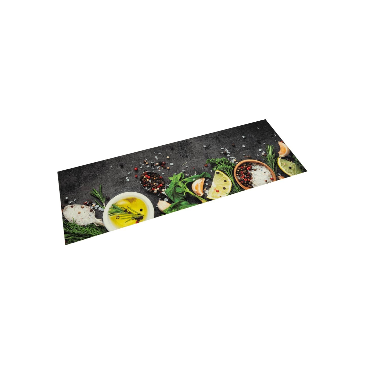 Tapis de cuisine lavable impression d'épices 45x150 cm velours