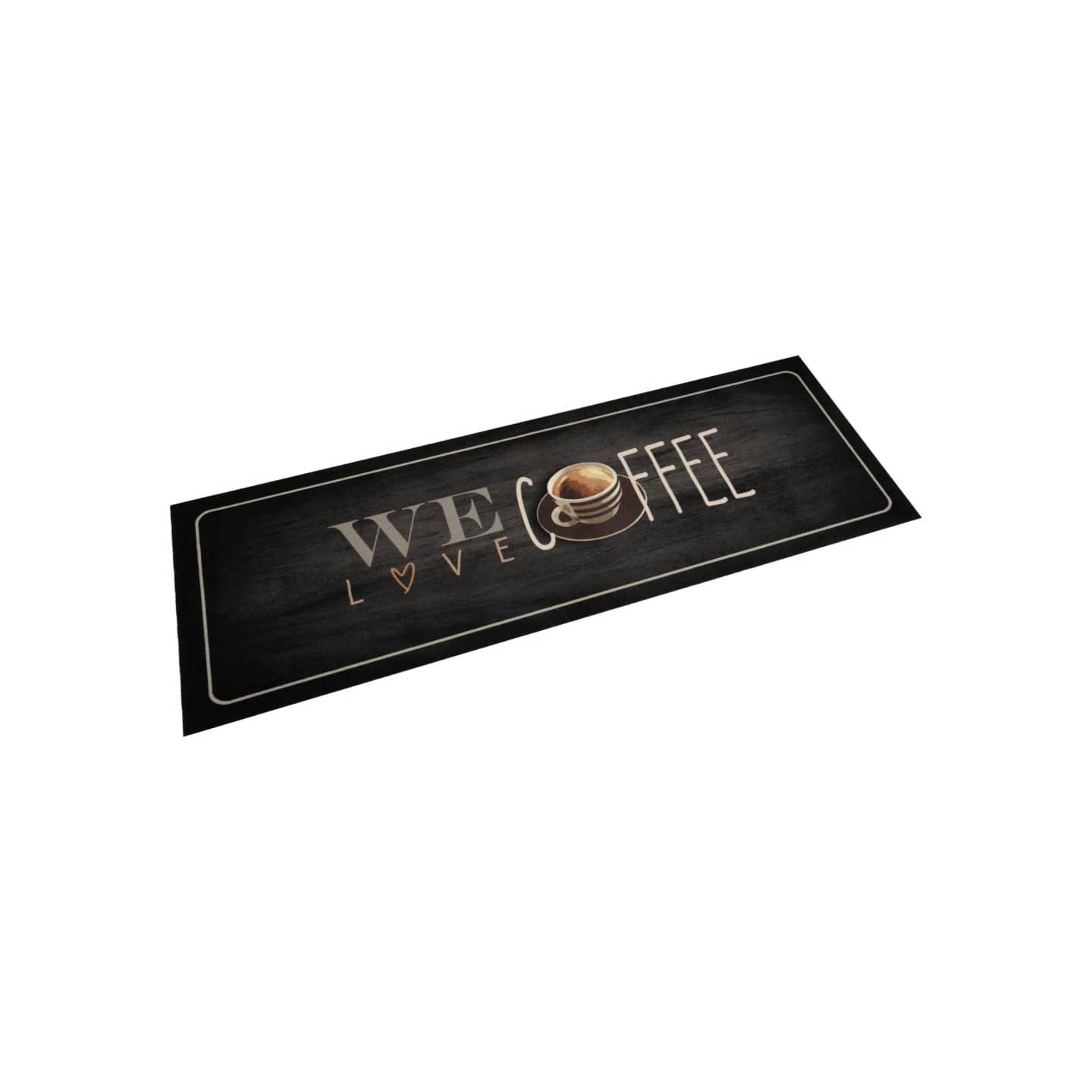 Tapis de cuisine lavable texte Coffee 60x180 cm velours