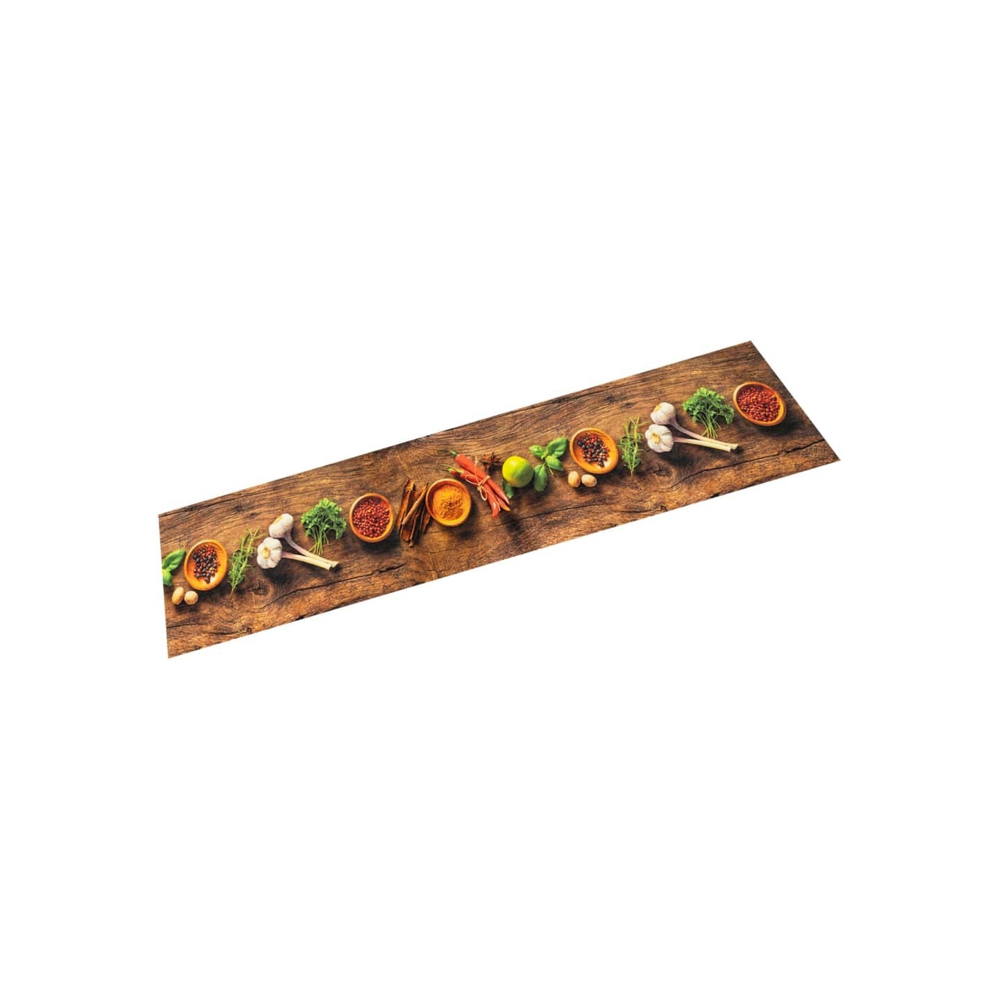 Tapis de cuisine lavable impression d'épices 60x180 cm velours